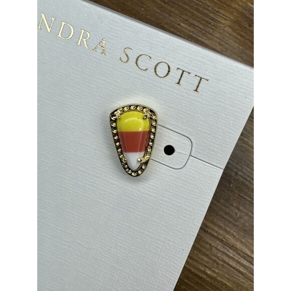 Kendra Scott Candy Corn Yellow Gold Stud Earrings Halloween Fall Autumn - Picture 3 of 5